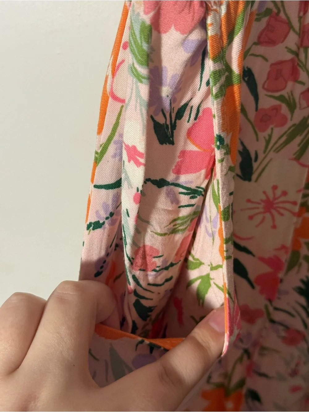 AUW Pink and Orange Floral Midi Dress - Picture 5 of 5